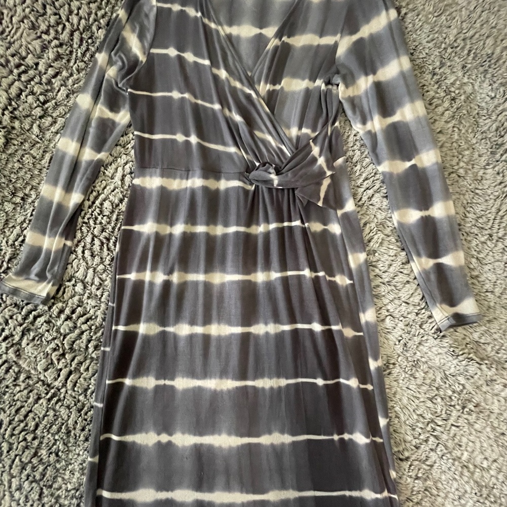 Faux Wrap Tie Dye Dress